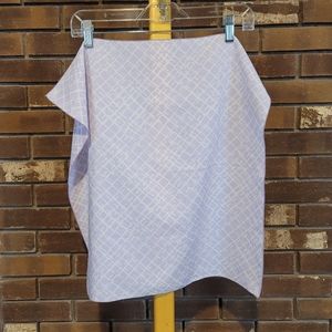 Vintage lavender and white geometric silky scarf 21×21